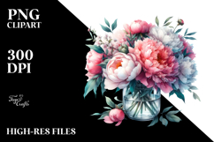 Jar Peonies Large Peonies | Clipart Product Image 2
