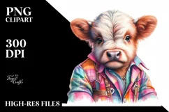 Cow in Jive Dancer Outfit, Fun PNG Product Image 3