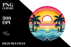 Retro Tropical Rainbow Sunset, 20 oz Tumbler Product Image 2