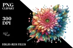 detailed Vibrant Pastel Gerbera Stained PNG Product Image 3