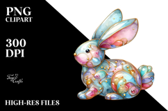 Colorful Bunny Watercolor PNG Product Image 2