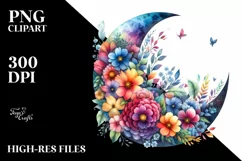 Colorful Half Moon Clipart, Transparent PNG Product Image 3