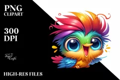 Colorful Baby Hummingbird Smiling | Clipart Product Image 3