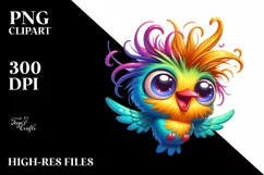 Colorful Baby Hummingbird Smiling | Clipart Product Image 1