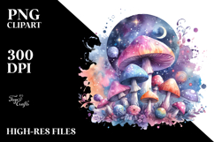 Magical Celestial Mushroom | Sublimation | Clipart Product Image 2