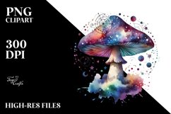 Colorful Magical Celestial Watercolor Mushroom | Sublimation Product Image 3