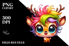 Cute Colorful Cartoon Deer | Sublimation | Clipart Product Image 3