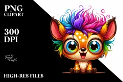 Cute Colorful Cartoon Deer | Sublimation | Clipart Product Image 3