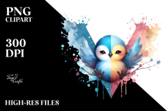 Cute Bird Splashes, PNG Product Image 2