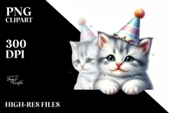 Cute Baby Cat Party Hat PNG Product Image 1