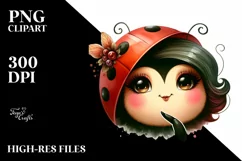 Whimsical Funny Ladybug Vintage | Sublimation Clipart Product Image 1