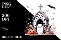 Simple Cute CRYPT Halloween PNG Product Image 2