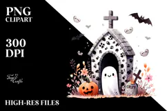 Simple Cute CRYPT Halloween PNG Product Image 2