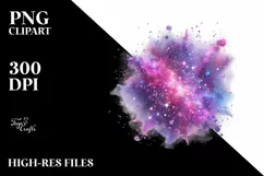 Colorful Purple Watercolor Splash with Glitery Texture | Product Image 1