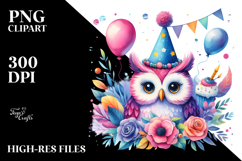 Vibrant Owl Party Hat Clipart Product Image 2