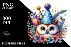 Vibrant Owl Party Hat Clipart Product Image 2