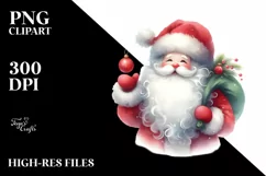 Colorful Christmas Santa PNG Product Image 1