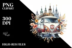 Vintage Oilish Van | Sublimation Clipart Product Image 1
