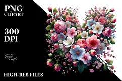 Heart Spring Flowers, Digital Painting PNG Product Image 2
