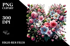 Heart Spring Flowers, Digital Painting PNG Product Image 2