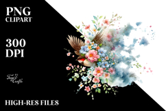 Spring Bird Clouds, Transparent PNG Product Image 2