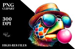 Colorful Turtle Portrait | Sublimation | Clipart Product Image 3