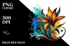 Abstract Wooden Stained Freesia | Sublimation Clipart Product Image 3