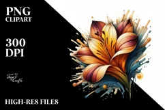 Abstract Wooden Stained Freesia | Sublimation Clipart Product Image 3