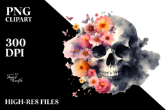 Spring Skull Flowers, PNG Product Image 2