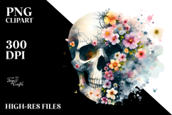 Spring Skull Flowers, PNG Product Image 2