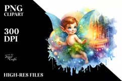 Colorful Baby Fairy with Broadway Stage PNG Product Image 1