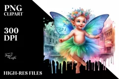 Baby Fairy with Broadway Stage PNG Product Image 1