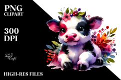 Cute Baby Cow in Style PNG Product Image 2