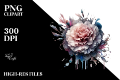 Abstract Carnation with Metallic Insertions, Watercolor Product Image 2