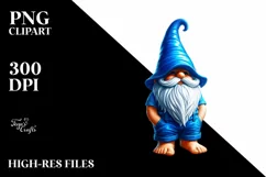 Vibrant Beach Gnome in Blue Accent Clothes | Clipart Product Image 1