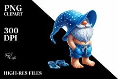 Vibrant Beach Gnome in Blue Accent Clothes | Clipart Product Image 1