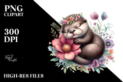 Whimsical Baby Otter PNG Product Image 2
