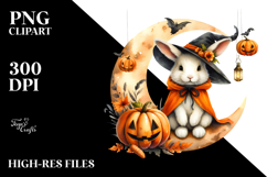Rabbit Halloween Moon PNG Product Image 2