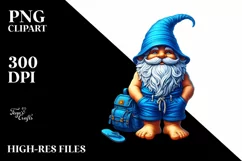 Detailed Beach Gnome in Blue Accent Clothes | Clipart Product Image 1