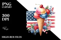 Vintage Ice Cream USA Flag Collors Product Image 3