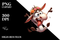 Whimsical Donkey Jumping PNG Product Image 2