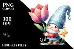 Baby Gnome with Tulip Star PNG Product Image 2