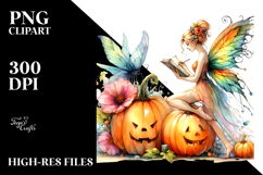 Vibrant Fairy Pumpkin Witch | Clipart Product Image 2