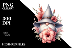 Watercolor Cute Gnome with Gladiolus PNG Product Image 2