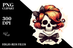 Ratatouille Skull with Hair Halloween PNG Product Image 2