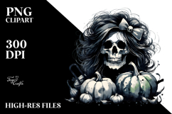 Ratatouille Skull with Hair Halloween PNG Product Image 2