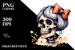 Ratatouille Skull with Hair Halloween PNG Product Image 2