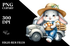 Happy Bunny with Vintage Hat PNG Product Image 2