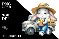 Happy Bunny with Vintage Hat PNG Product Image 2