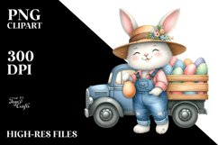 Bunny with Straw Hat and Sunglasses PNG Product Image 2